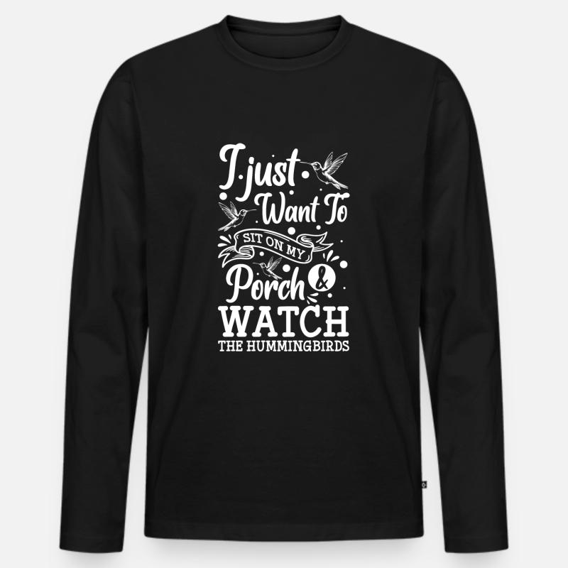 Vögel Mindtopia - Männer Premium Bio Langarmshirt - Schwarz