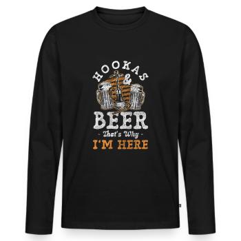 Hookah Smoker Hookah Bar - Men's Premium Organic Long Sleeve Shirt - black - Front - Nico (187cm)