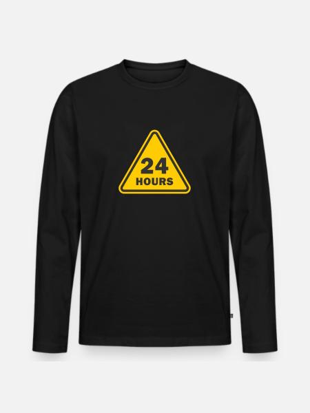 24 hours service 24/7 - Men's Premium Organic Long Sleeve Shirt - black