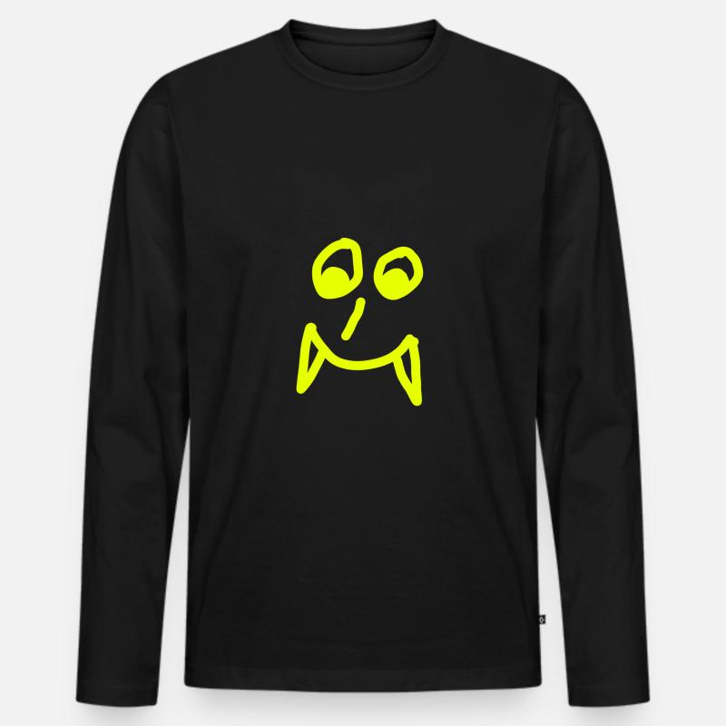 Vampires Gesicht - Männer Premium Bio Langarmshirt - Schwarz