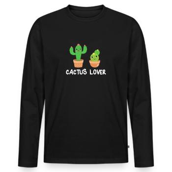 Cactus Cactus Cactus Lover Cadeau - T-shirt manches longues Premium bio Homme - noir - Devant - Nico (187cm)