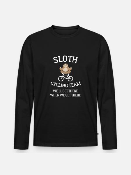 Sloth Cycling Team - Men's Premium Organic Long Sleeve Shirt - black