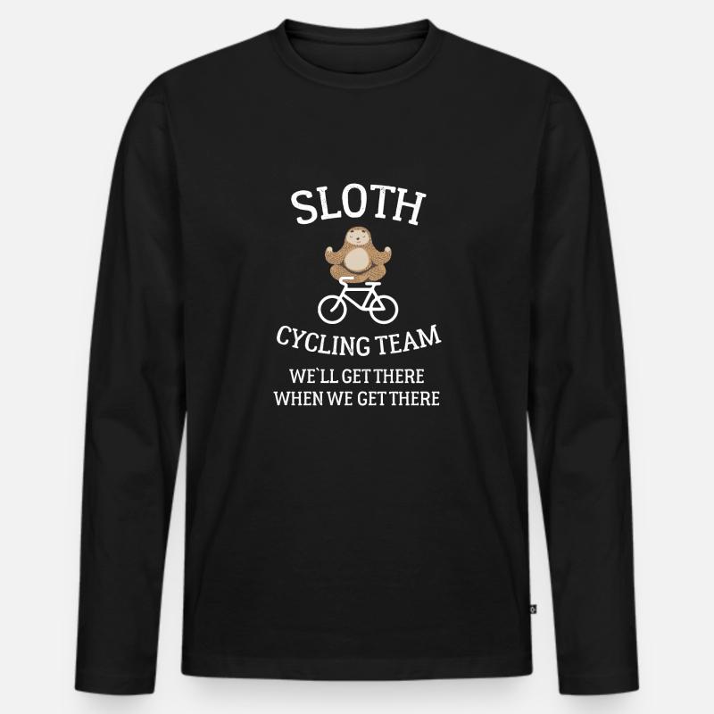 Sloth Cycling Team - Männer Premium Bio Langarmshirt - Schwarz