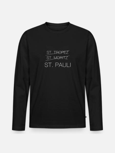 St Pauli <3 - Männer Premium Bio Langarmshirt - Schwarz