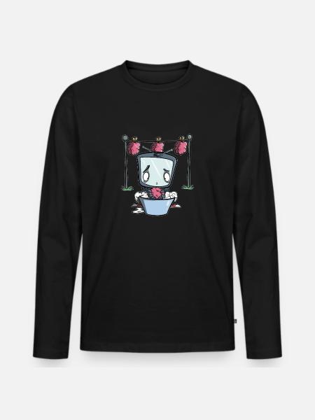 TV brainwashing - TV Brainwash - Men's Premium Organic Long Sleeve Shirt - black