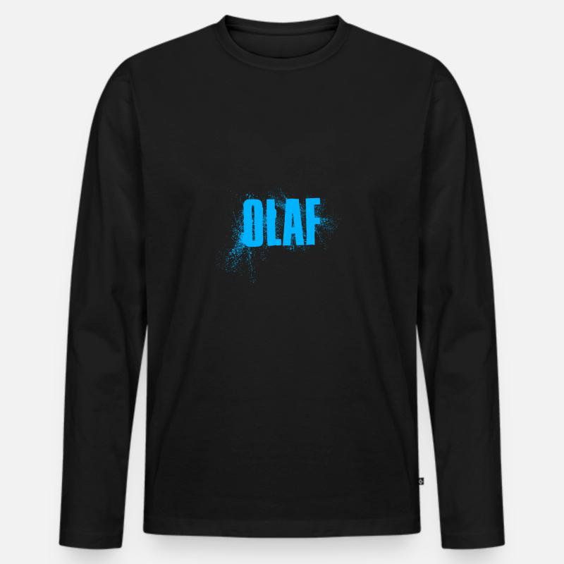 Olaf - Männer Premium Bio Langarmshirt - Schwarz