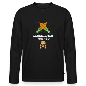 Gaming Gamer Spielkonsole Konsole Retro Geschenk - Men's Premium Organic Long Sleeve Shirt - black - Front - Nico (187cm)