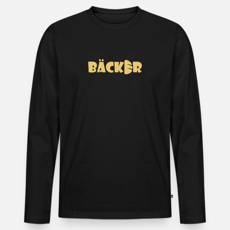 Bäcker - Männer Premium Bio Langarmshirt - Schwarz