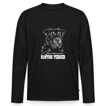 GERMAN HUNTING TERRIER Wirehaired Wilsign's Hunting Dog - Men's Premium Organic Long Sleeve Shirt - black - Front - Nico (187cm)