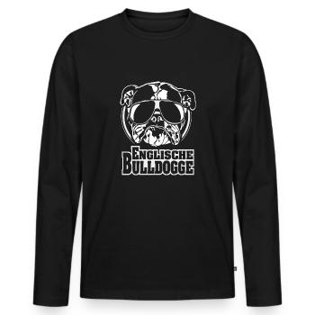 ENGLISH BULLDOG cool dog dogs Wilsigns - Men's Premium Organic Long Sleeve Shirt - black - Front - Nico (187cm)