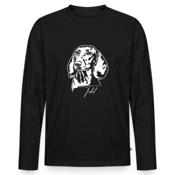 Teckel Portrait Chien Portrait Chiens Wilsigns - T-shirt manches longues Premium bio Homme - noir - Devant - Nico (187cm)