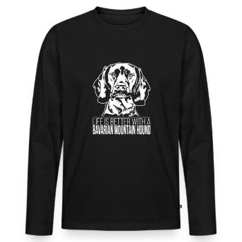 Bavarian Mountain Hound Life is better Wilsigns - Men's Premium Organic Long Sleeve Shirt - black - Front - Nico (187cm)