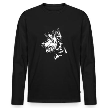 Doberman Crown Dog Dogs Wilsigns - T-shirt manches longues Premium bio Homme - noir - Devant - Nico (187cm)