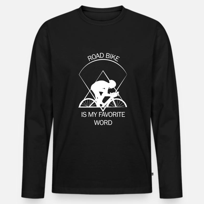 Rennrad - Männer Premium Bio Langarmshirt - Schwarz