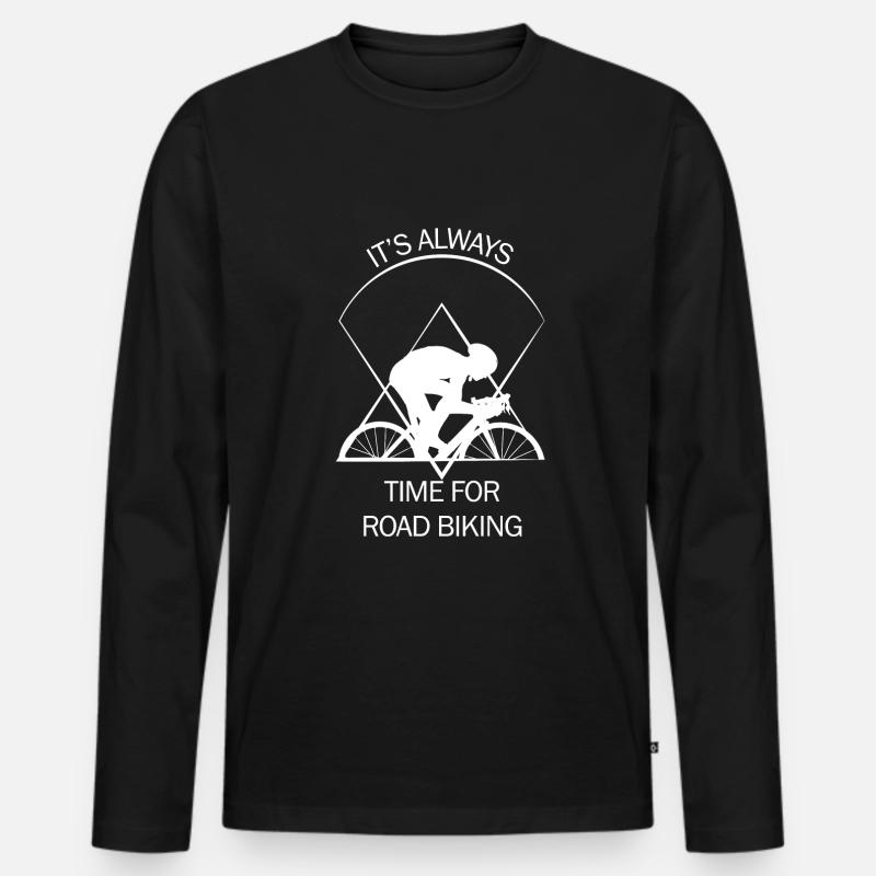 Rennrad - Männer Premium Bio Langarmshirt - Schwarz