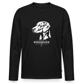Weimaraner Dad Dogs Dog Hunting Dogs Wilsigns - Men's Premium Organic Long Sleeve Shirt - black - Front - Nico (187cm)