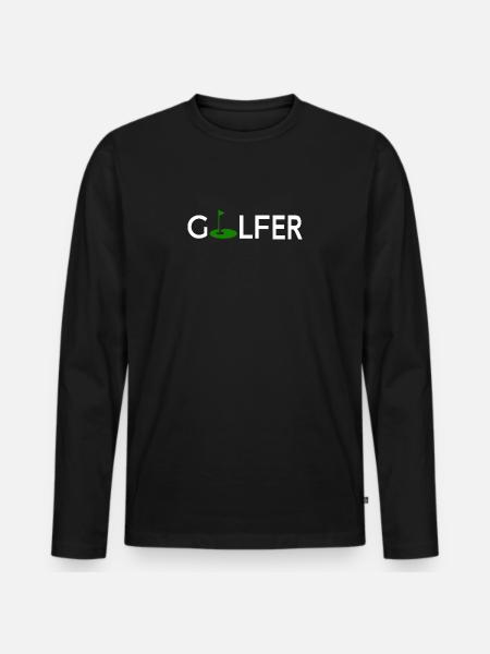 Golfer - Männer Premium Bio Langarmshirt - Schwarz