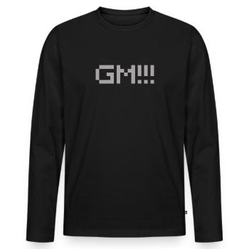 GM! Good Morning - Men's Premium Organic Long Sleeve Shirt - black - Front - Nico (187cm)