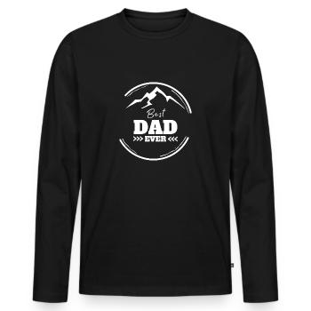 Best Dad Daddy Mountains Gift - Men's Premium Organic Long Sleeve Shirt - black - Front - Nico (187cm)