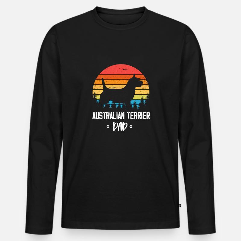 Australian Terrier - Männer Premium Bio Langarmshirt - Schwarz