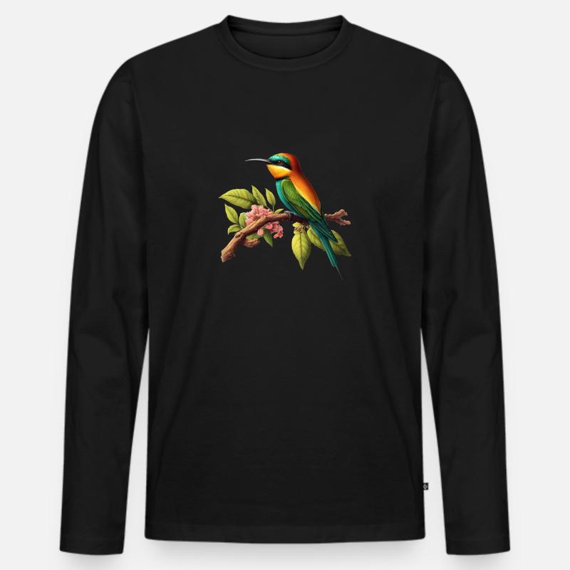 Bienenfresser Merops Apiaster Vogel - Männer Premium Bio Langarmshirt - Schwarz