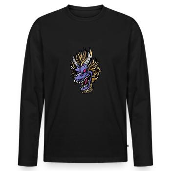 Fantasy RPG Magic Dungeon Dragon - Männer Premium Bio Langarmshirt - Schwarz - Vorne - Nico (187cm)
