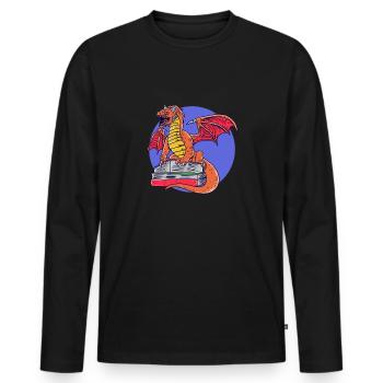 Reading Dragon Books Magic Dungeon - Men's Premium Organic Long Sleeve Shirt - black - Front - Nico (187cm)