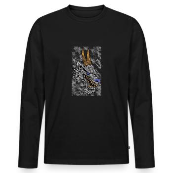 Fantasy RPG Wolf Magic Dungeon - Männer Premium Bio Langarmshirt - Schwarz - Vorne - Nico (187cm)