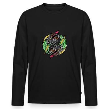 Fantasy RPG Dragons Magic Dungeon - Männer Premium Bio Langarmshirt - Schwarz - Vorne - Nico (187cm)