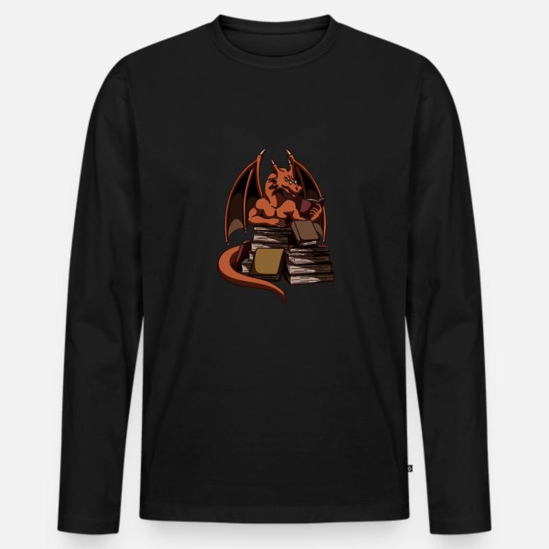 Drachenlesender magischer Dungeon - Männer Premium Bio Langarmshirt - Schwarz