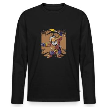 Ancient God Greek Zeus Mythology - Men's Premium Organic Long Sleeve Shirt - black - Front - Nico (187cm)