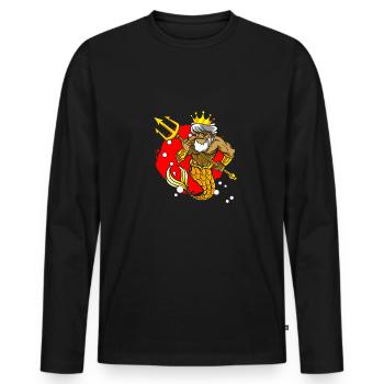 Ancient God Greek Zeus Mythology - Men's Premium Organic Long Sleeve Shirt - black - Front - Nico (187cm)