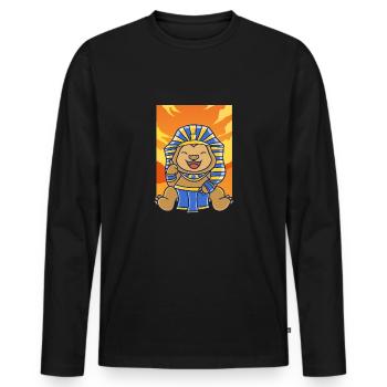 Toutankhamon Paresseux Mythologie égyptienne - T-shirt manches longues Premium bio Homme - noir - Devant - Nico (187cm)