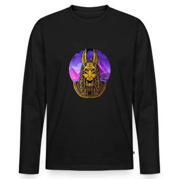 Hieroglyphs Anubis Egyptian Mythology - Men's Premium Organic Long Sleeve Shirt - black - Front - Nico (187cm)