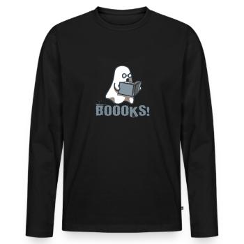 Buch Nerd Boooks Bibliothekar Lesung - Männer Premium Bio Langarmshirt - Schwarz - Vorne - Nico (187cm)