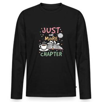 Book Nerd Ein Kapitel Lesung - Männer Premium Bio Langarmshirt - Schwarz - Vorne - Nico (187cm)