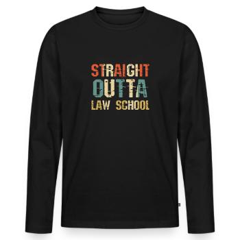 Law Straight Outta Avocat de la faculté de droit - T-shirt manches longues Premium bio Homme - noir - Devant - Nico (187cm)