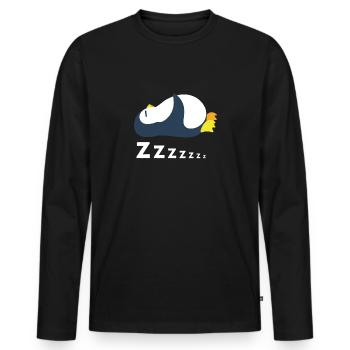 Zzzzzzz Winter Arktischer Seevogel Pinguin - Männer Premium Bio Langarmshirt - Schwarz - Vorne - Nico (187cm)