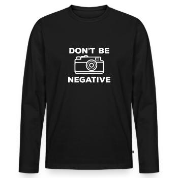 Ne soyez pas une photographie d’image négative - T-shirt manches longues Premium bio Homme - noir - Devant - Nico (187cm)