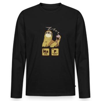 Träges Nickerchen Nickerchen Langsam Chillendes Faultier - Männer Premium Bio Langarmshirt - Schwarz - Vorne - Nico (187cm)