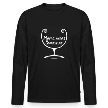 Cocktail Mama a besoin de vin Vin - T-shirt manches longues Premium bio Homme - noir - Devant - Nico (187cm)