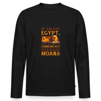 Égypte Pharaon gémit Mythologie égyptienne - T-shirt manches longues Premium bio Homme - noir - Devant - Nico (187cm)