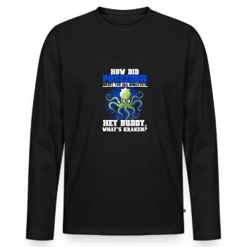 Poseidon Greet The Sea Monster Mythology - Men's Premium Organic Long Sleeve Shirt - black - Front - Nico (187cm)