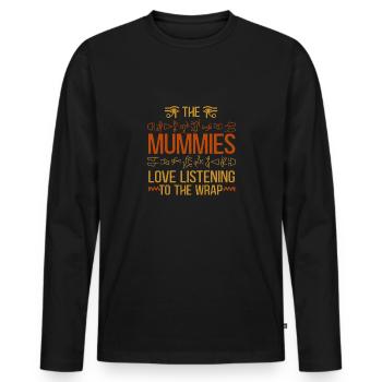Les momies adorent écouter la mythologie de l’emballage - T-shirt manches longues Premium bio Homme - noir - Devant - Nico (187cm)