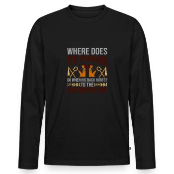 Pharaon Dos Blessé CairoMythologie Praticienne - T-shirt manches longues Premium bio Homme - noir - Devant - Nico (187cm)