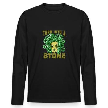 Verwandeln Sie sich in die Steingöttin Griechische Mythologie - Männer Premium Bio Langarmshirt - Schwarz - Vorne - Nico (187cm)
