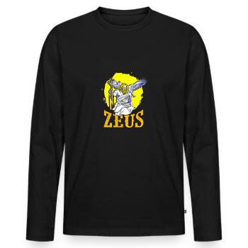 Zeus Goddess Greek Mythology - Men's Premium Organic Long Sleeve Shirt - black - Front - Nico (187cm)