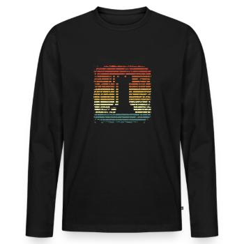 Rook Checkmate Sport Chessboard Chess - Men's Premium Organic Long Sleeve Shirt - black - Front - Nico (187cm)