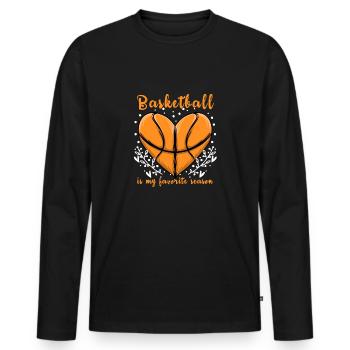 Sports My Favorite Season Basketball - Men's Premium Organic Long Sleeve Shirt - black - Front - Nico (187cm)