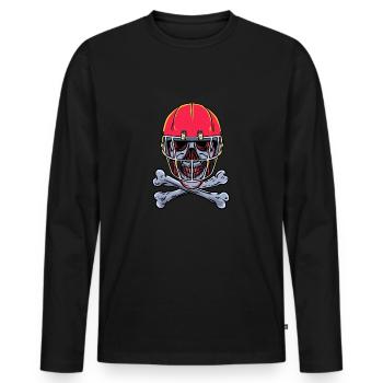 Sport Rugby Crossbone Skeleton Football - Men's Premium Organic Long Sleeve Shirt - black - Front - Nico (187cm)